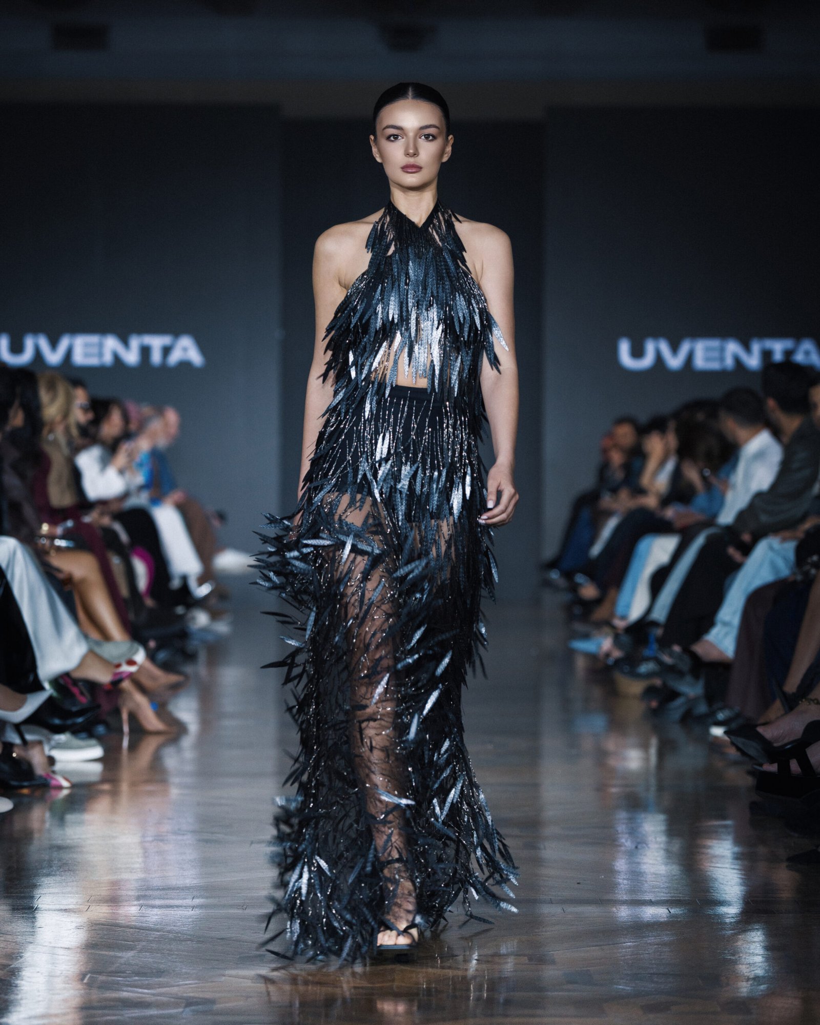 Striking two-piece couture set