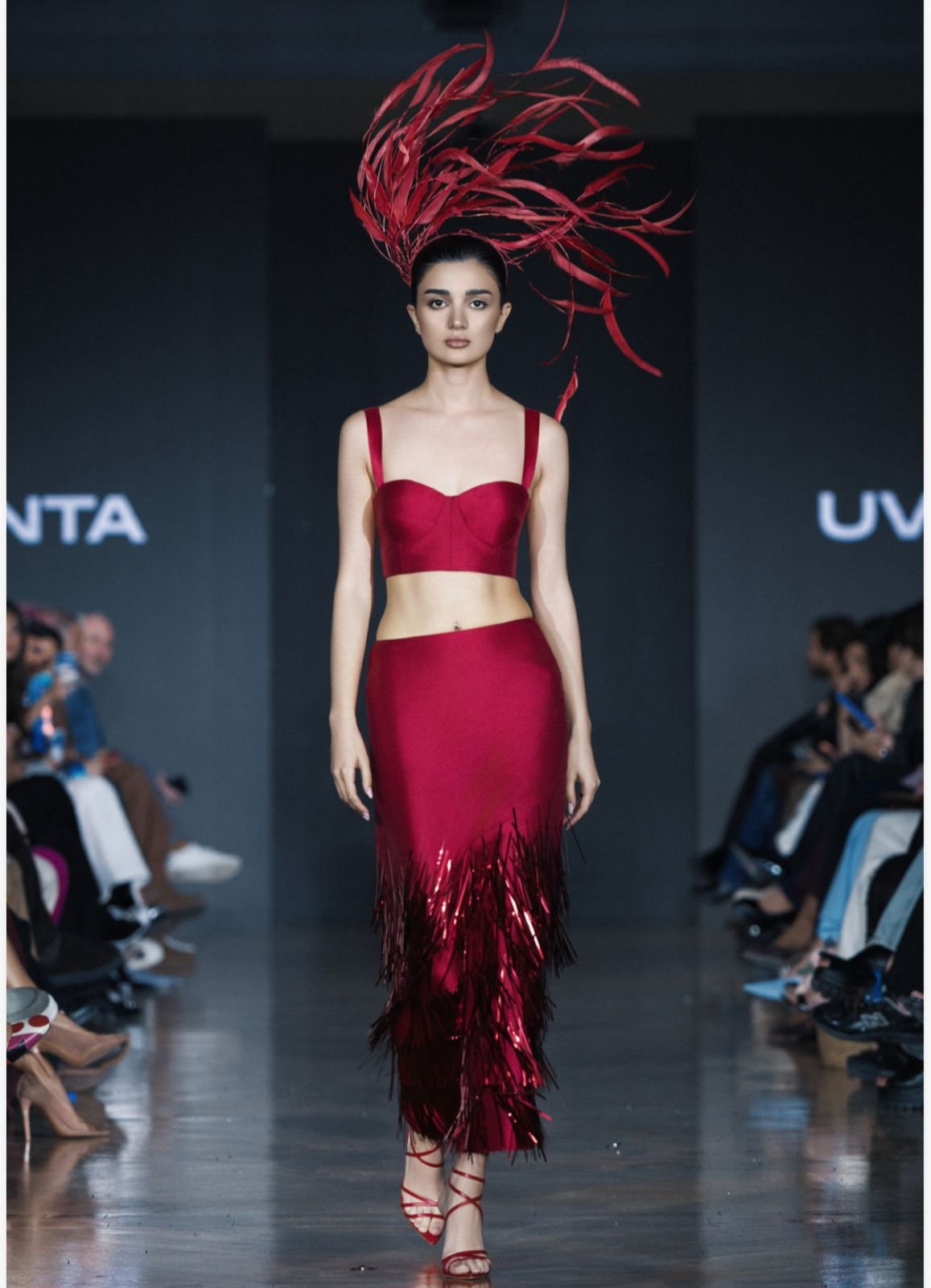 A striking two-piece couture look