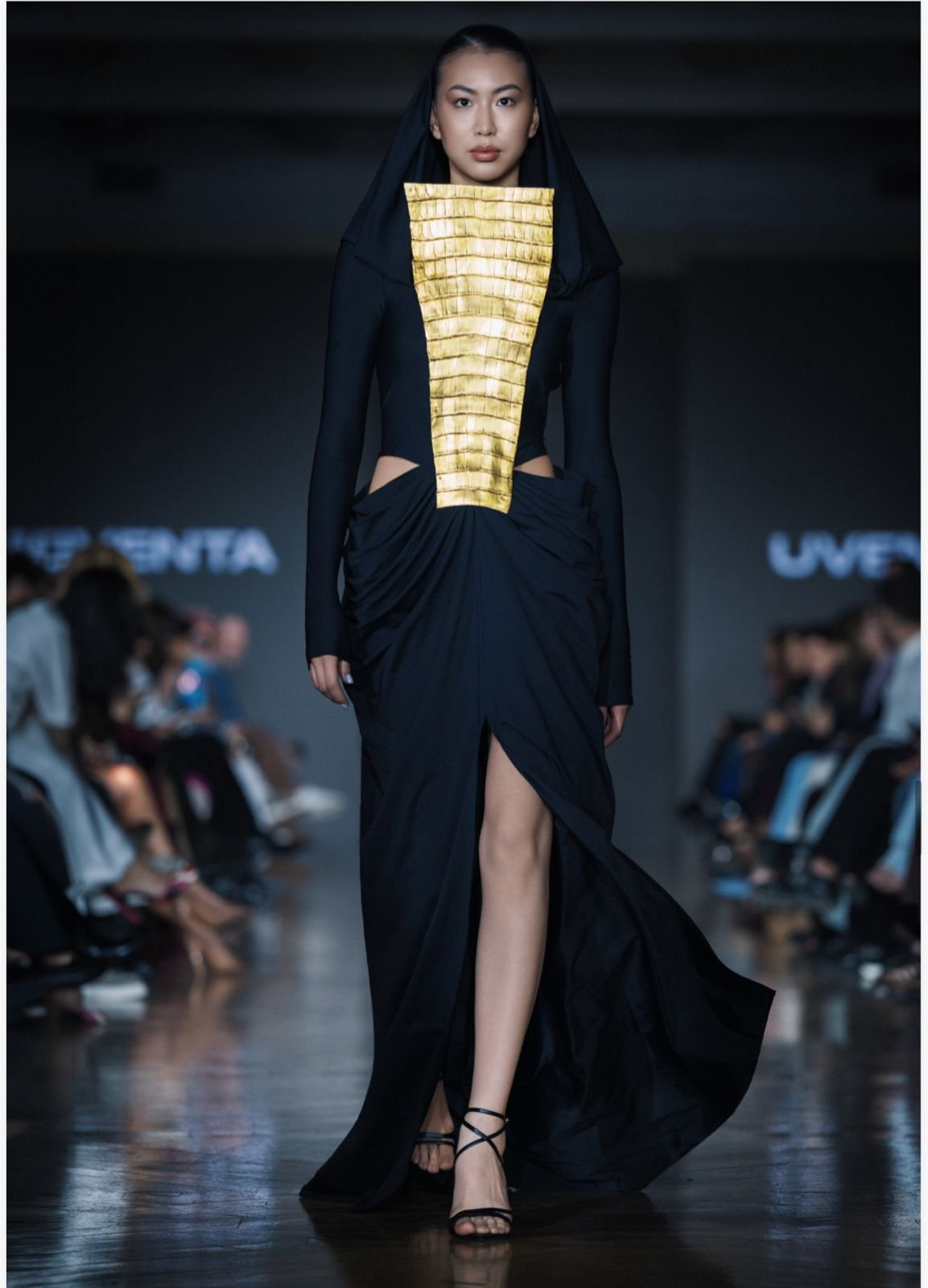 Dramatic black gown