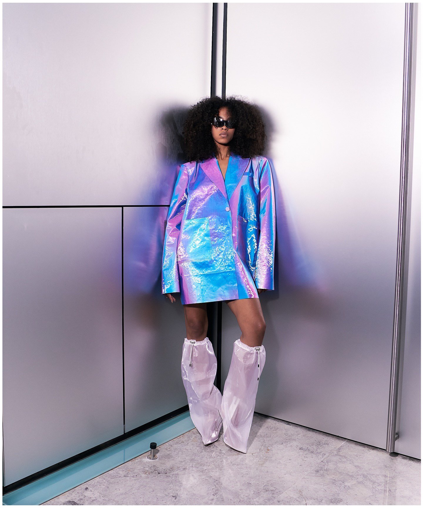 Iridescent Oversized Blazer