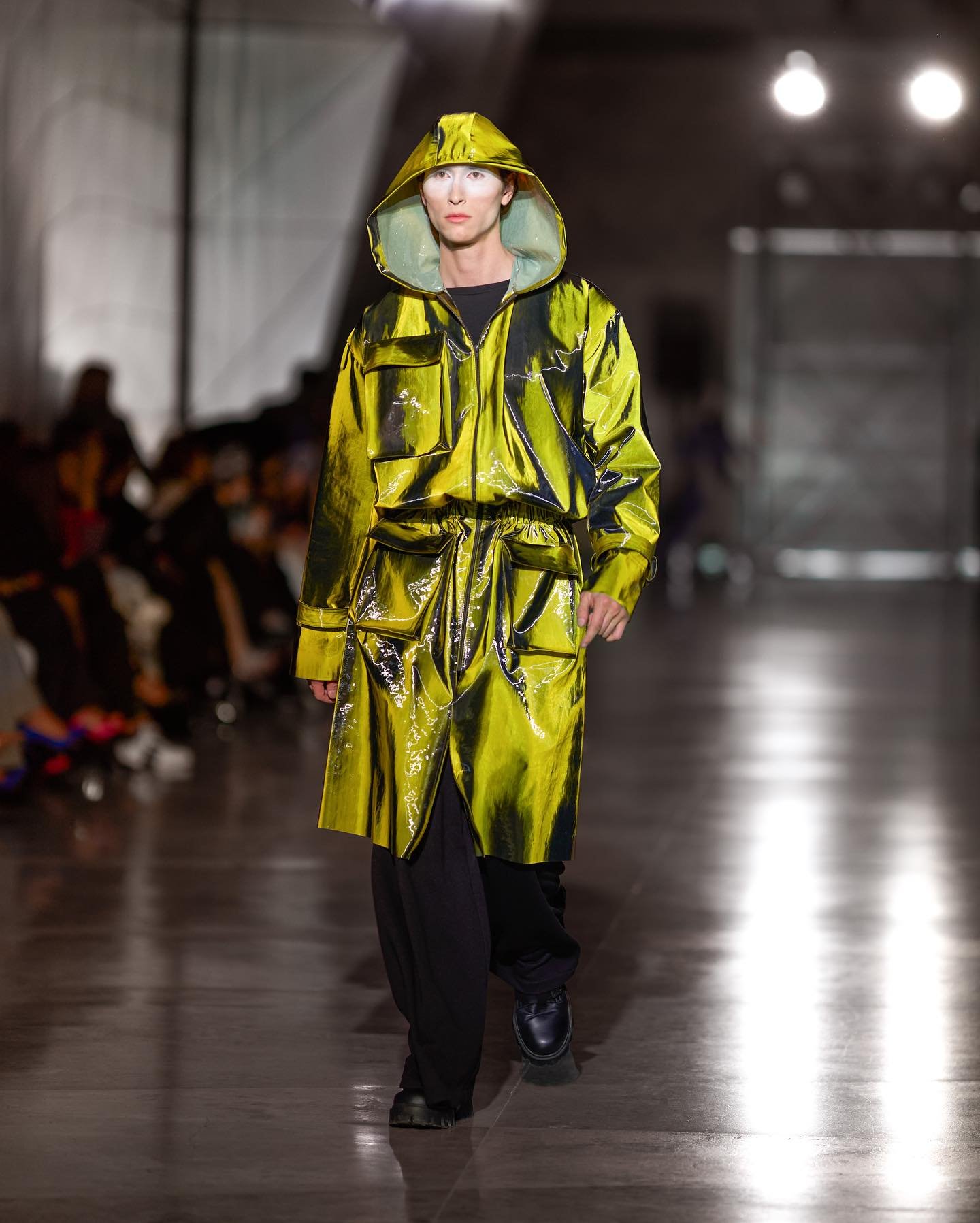 Metallic Utility Trench Coat