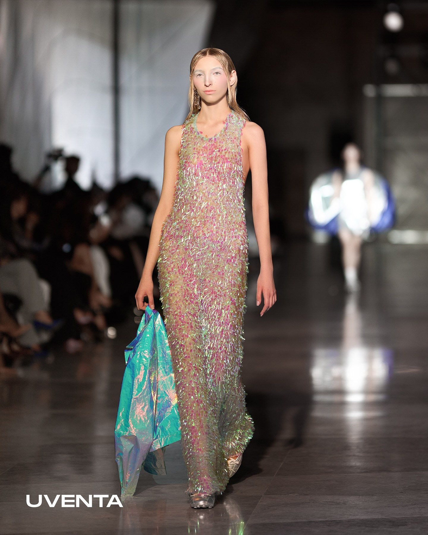 Iridescent Fringe Gown
