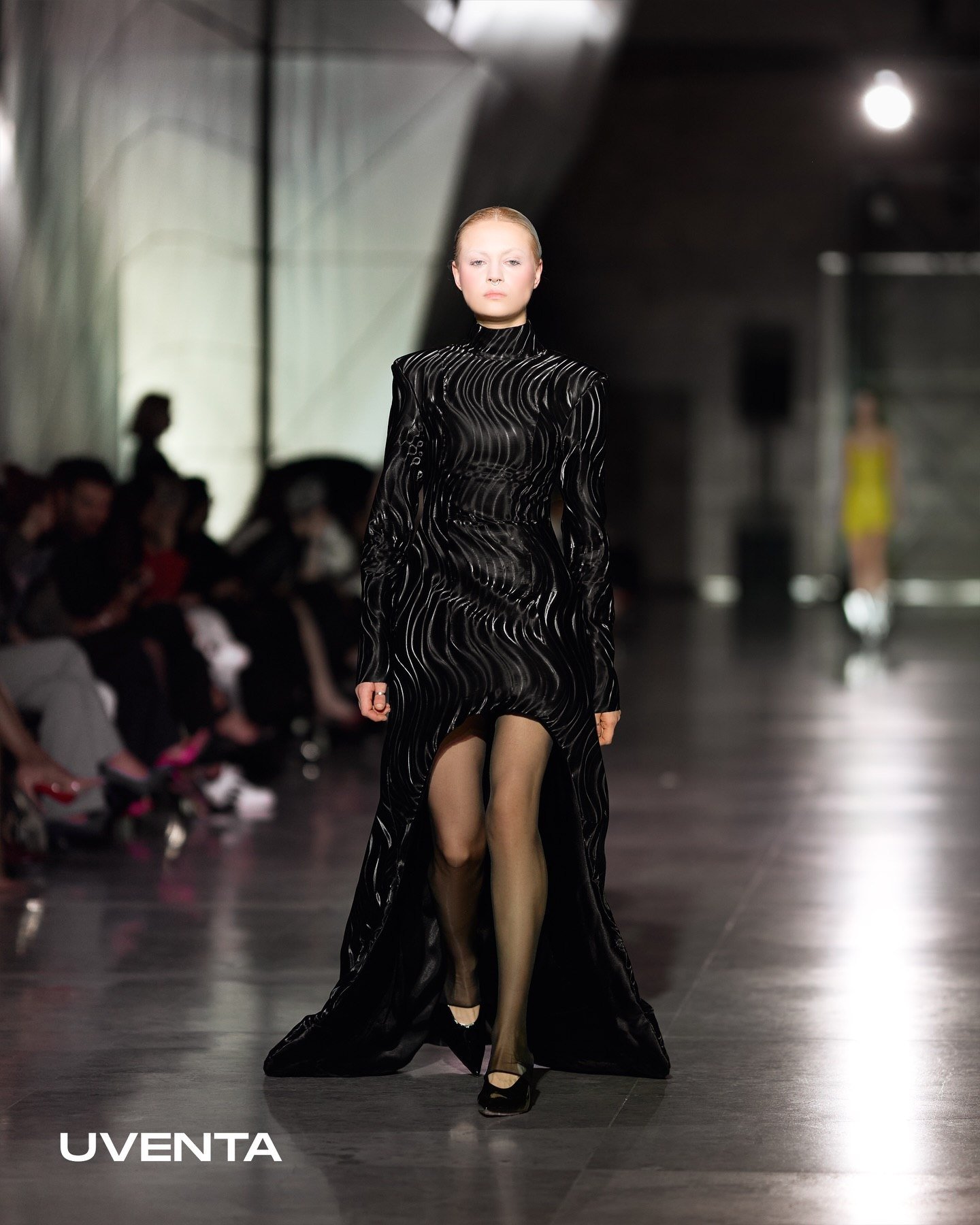 Noir Wave Sculpted Gown