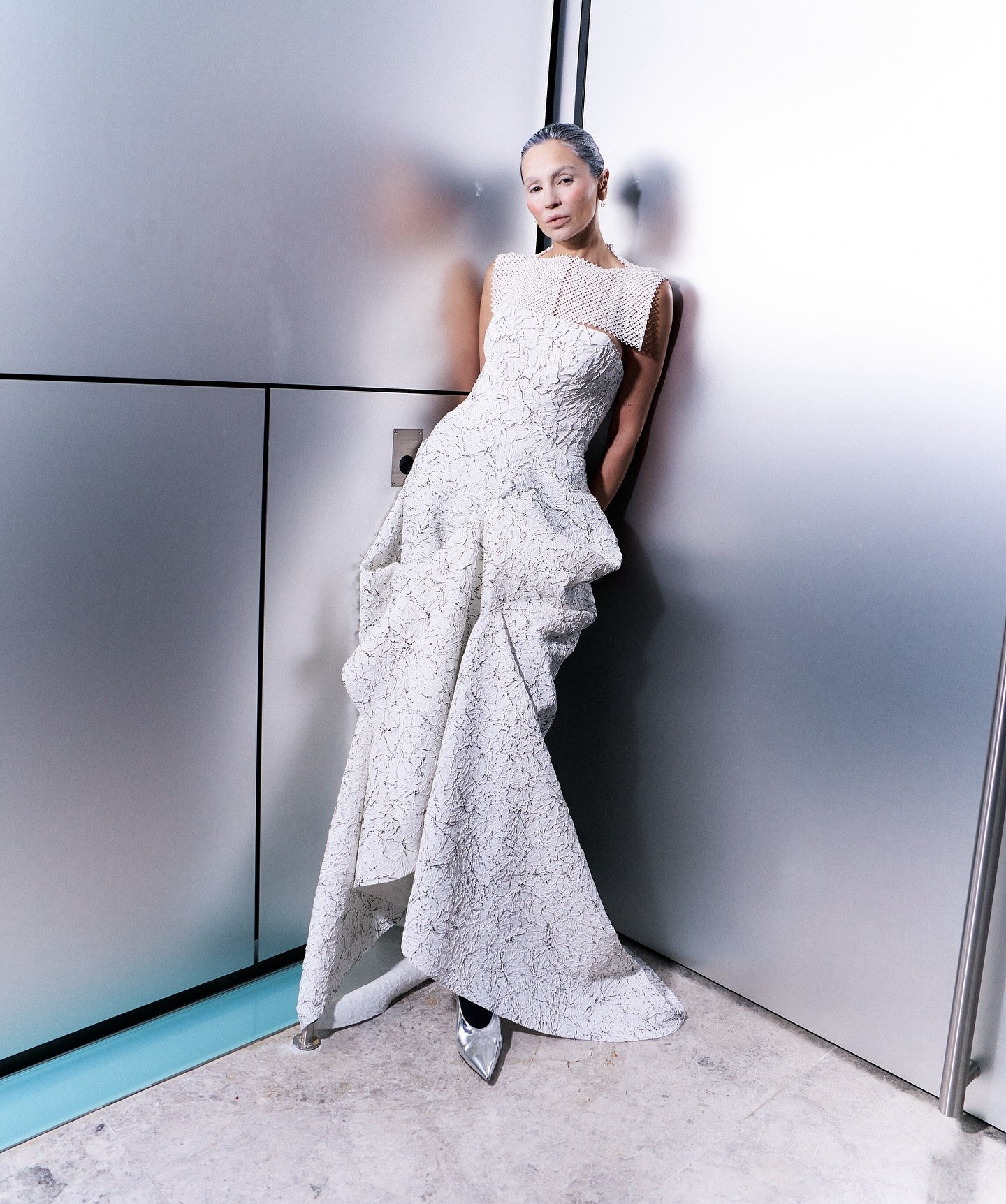 Ivory 3D Textured Couture Gown